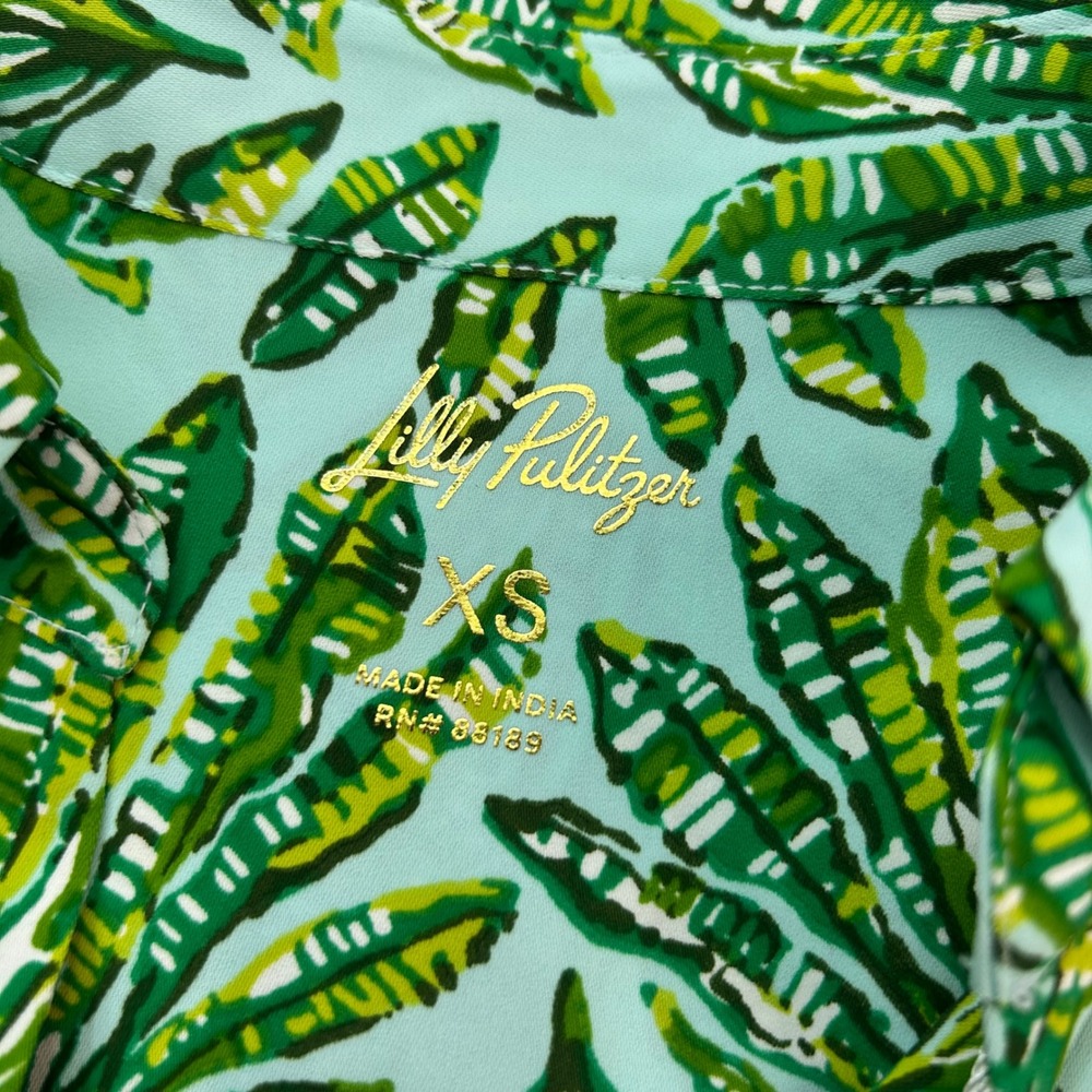 Lilly Pulitzer Simona maxi Dress Palm Leaf Green XS Resort Preppy Tropical nwt - Picture 4 of 8